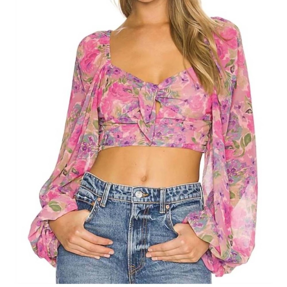 For Love and Lemons Trisha Crop Top Size Small